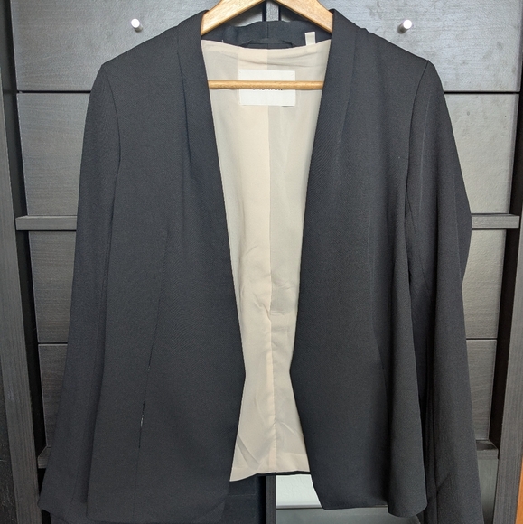 Aritzia Babaton Black Blazer Keith Japanese Fabric Jacket Open Blazer Pockets 8 - Picture 3 of 10